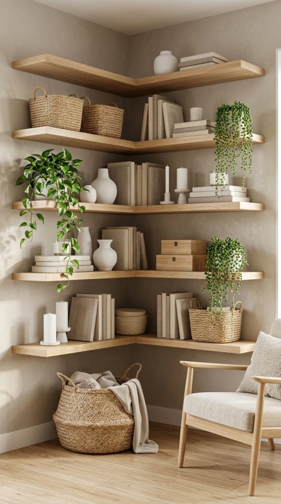 Floating Shelf Organization Corner