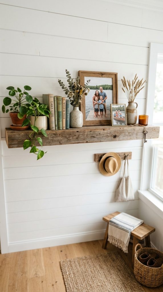 Floating Wood Shelf Display