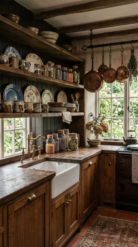 Install Rustic Wood Open Shelving