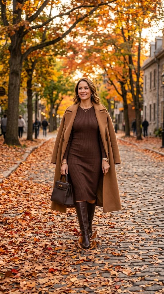 Knit Dress With Knee-High Boots