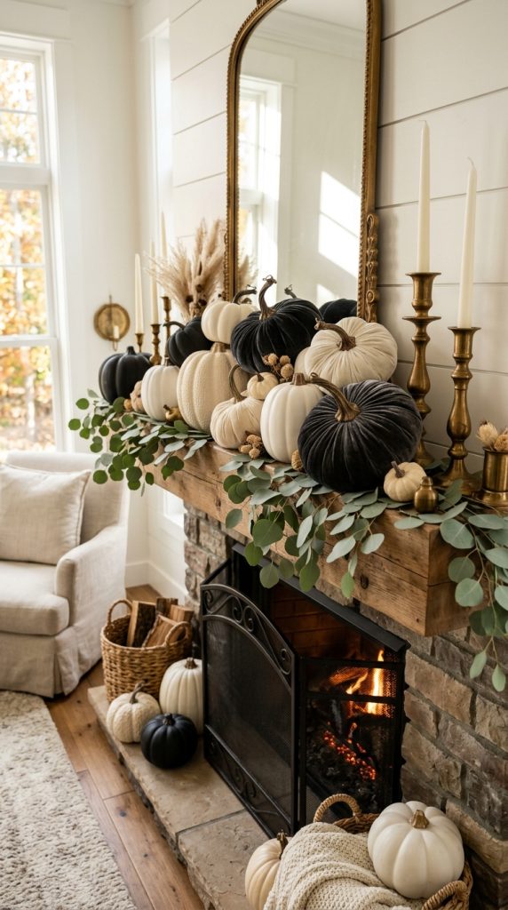 Layer Black And White Pumpkins