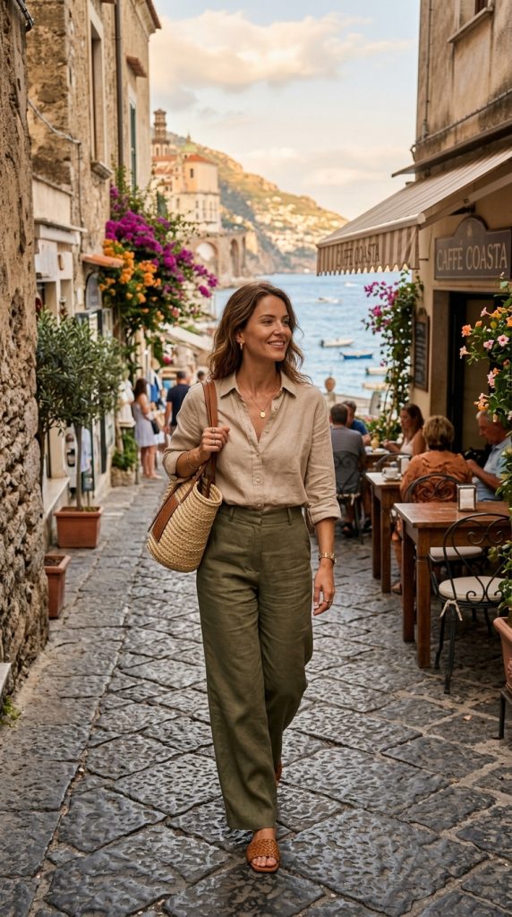 Linen Button-Up With Wide-Leg Trousers