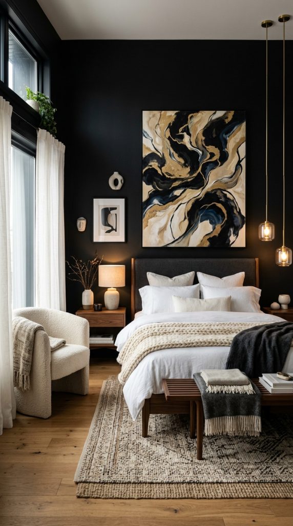 Matte Black Statement Walls