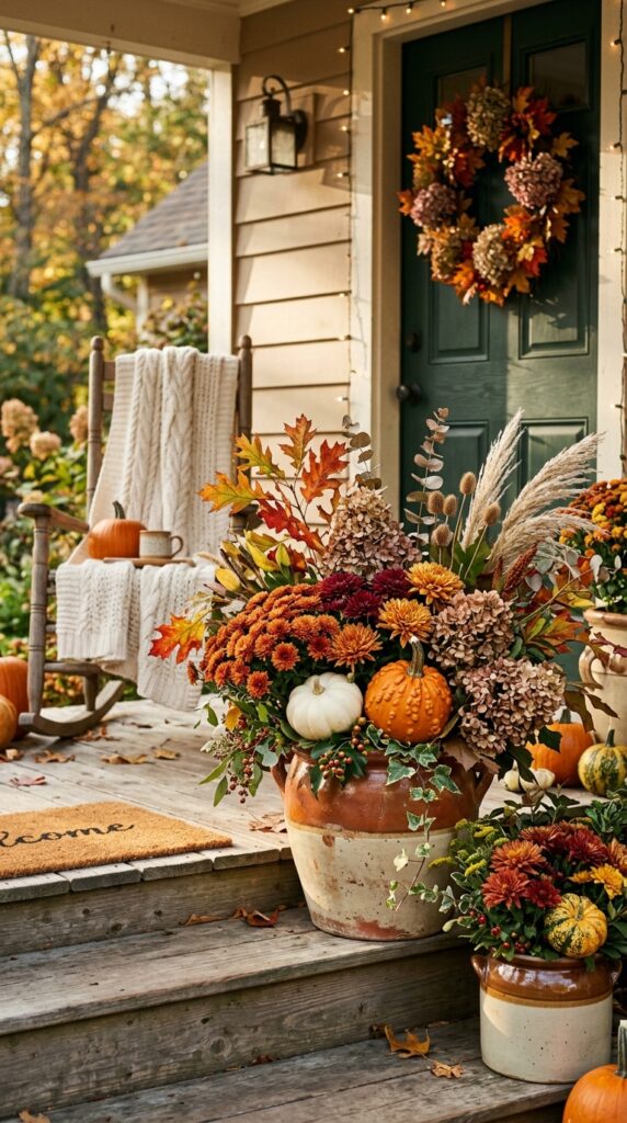 Mix Pumpkins With Fall Flowers