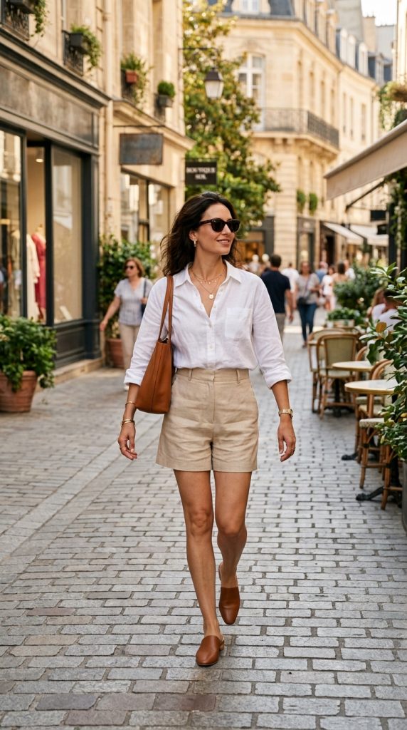 Mules With Tailored Shorts