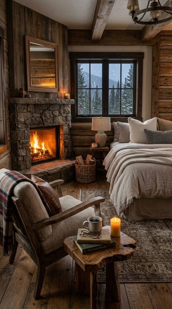 Natural Stone Fireplace Corner
