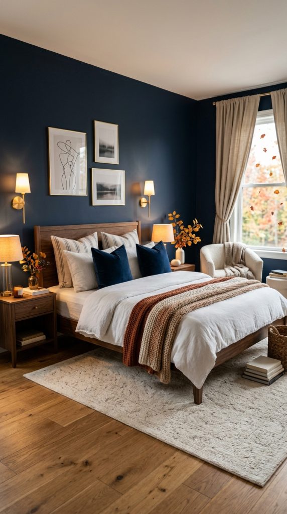 Navy Blue with Brass Accents