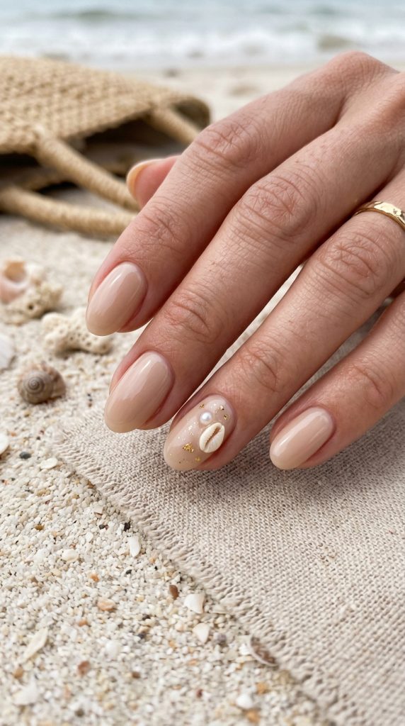 Neutral Sand Beige Nails