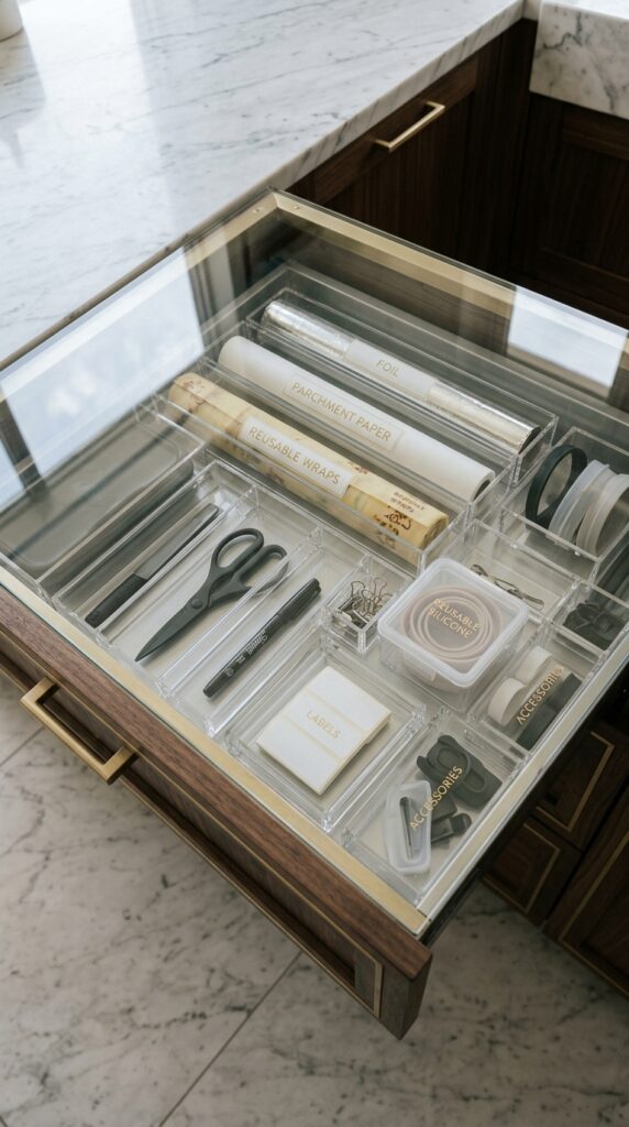Organize with Acrylic Drawer Inserts