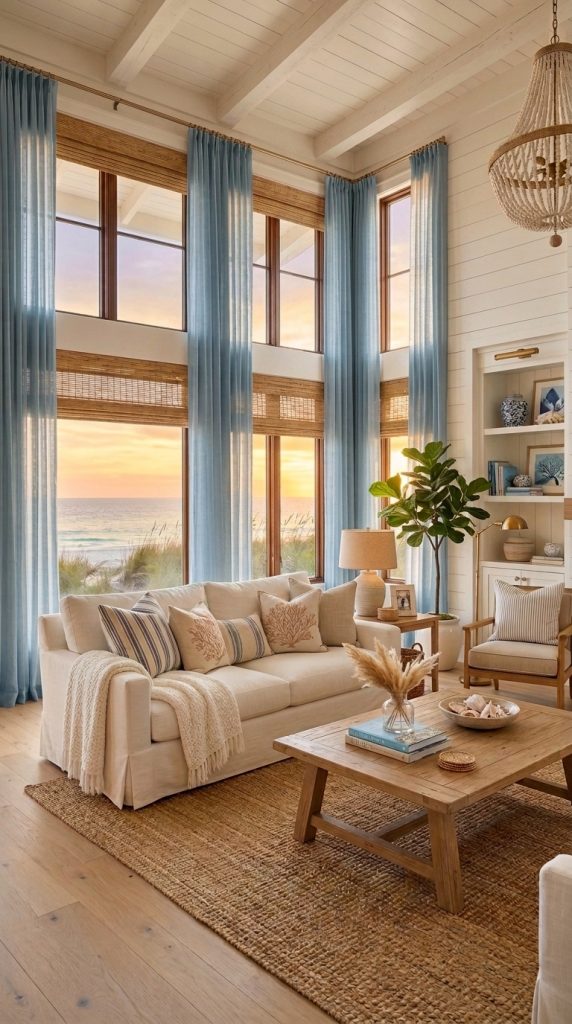 Oversized Windows With Sheer Curtains