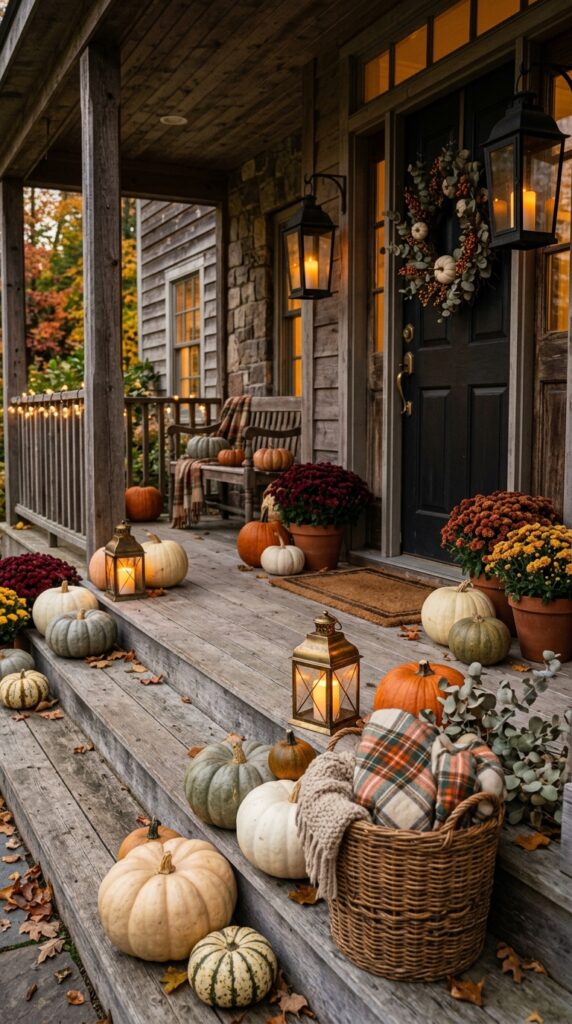 Pair Pumpkins with Vintage Lanterns