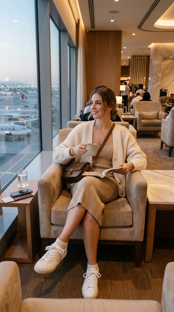 Ribbed Midi Dress With Cardigan