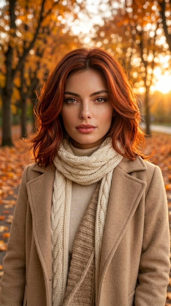 Rich Auburn Collarbone Hairstyle