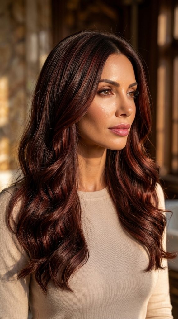 Ruby Brown Face Framing Highlights