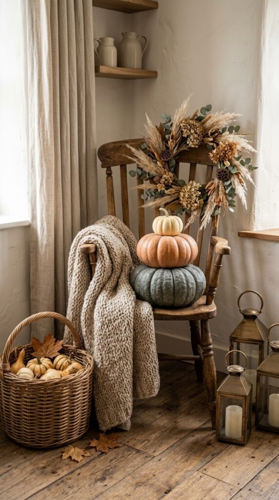 Mix Pumpkins with Vintage Crocks