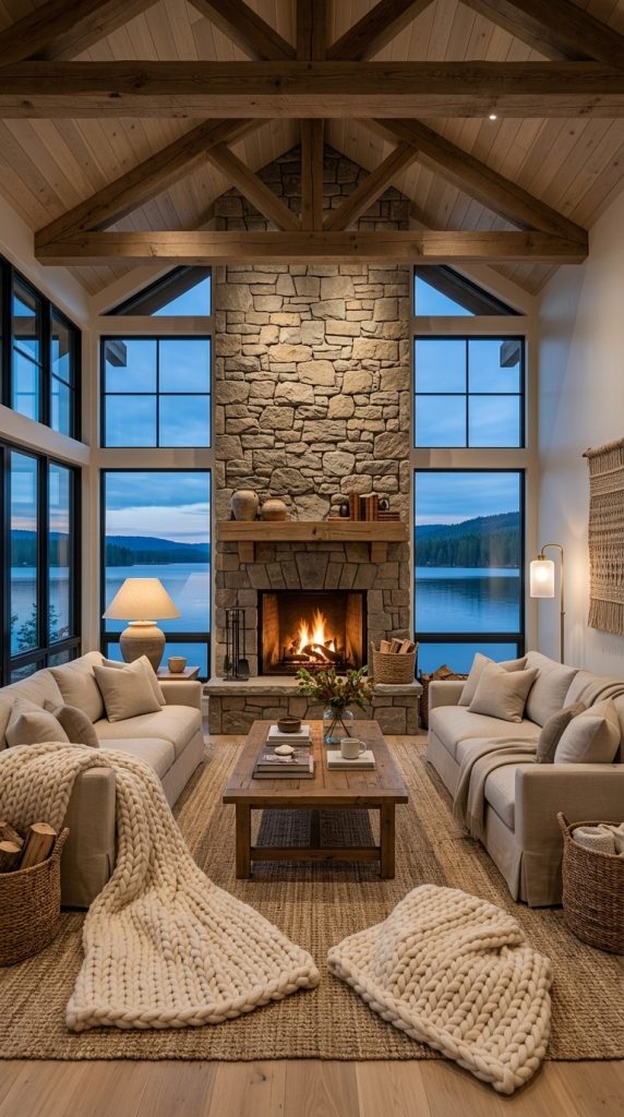 Stone Fireplace Focal Point