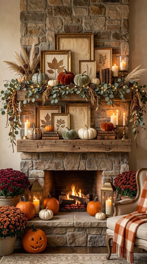 Style A Cozy Pumpkin Mantel