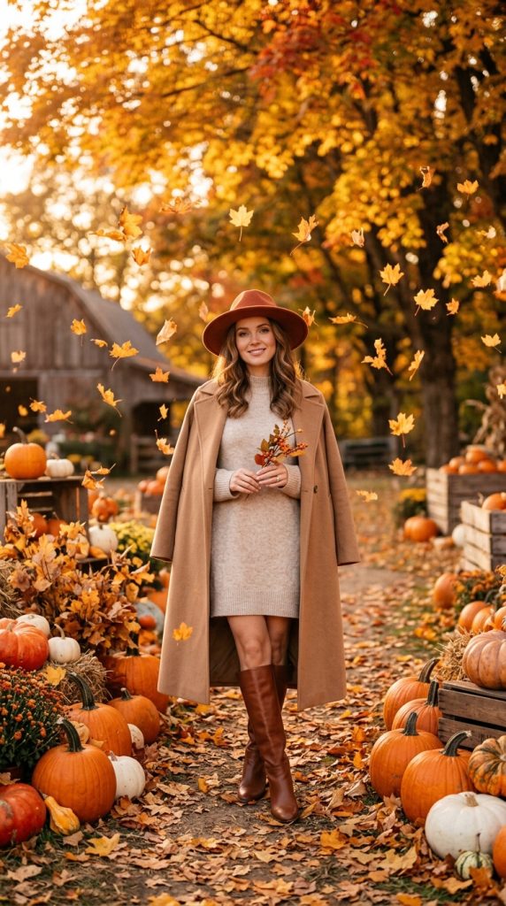 Sweater Dress with Knee-High Boots