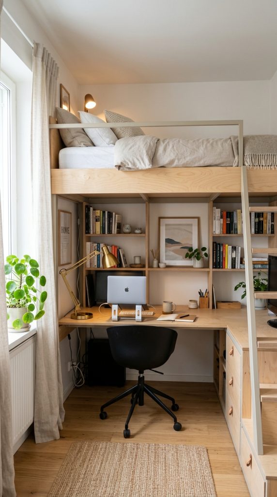 Under Loft Bed Desk