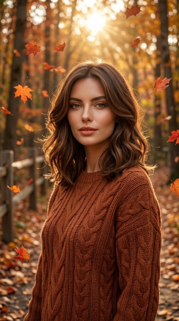 Warm Chestnut Wavy Lob