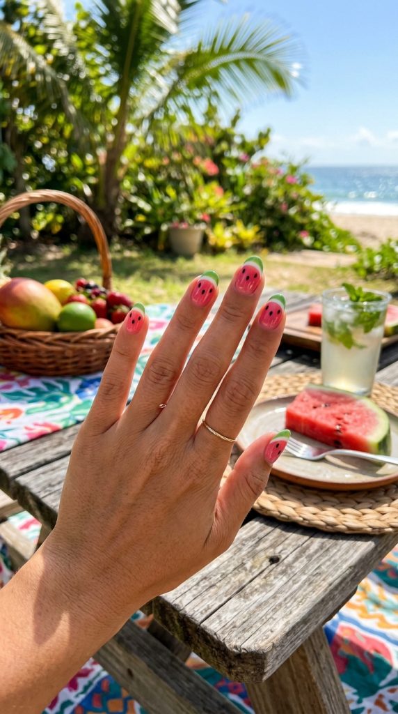 Watermelon Inspired Nails