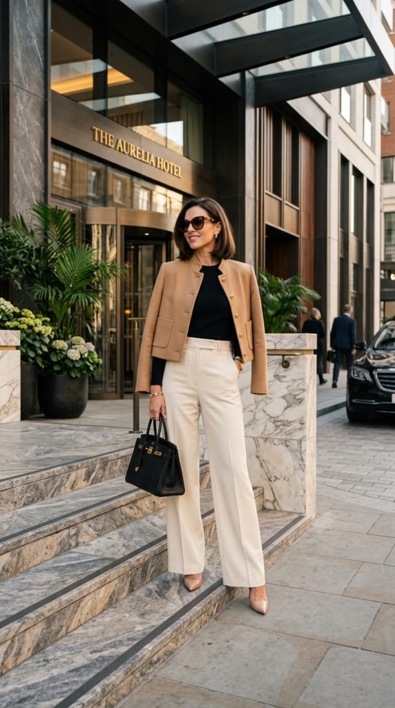 Wide-Leg Trousers With A Cropped Jacket