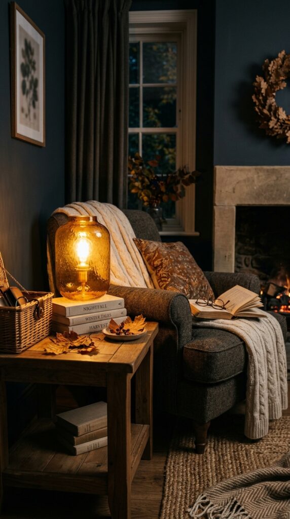 Amber Glass Table Lamp
