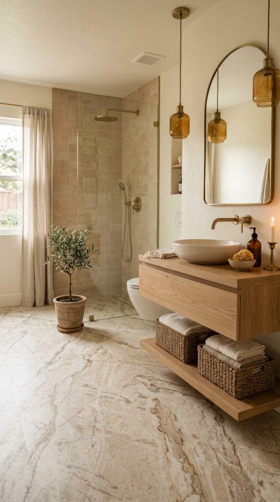 Beige Marble Look Flooring