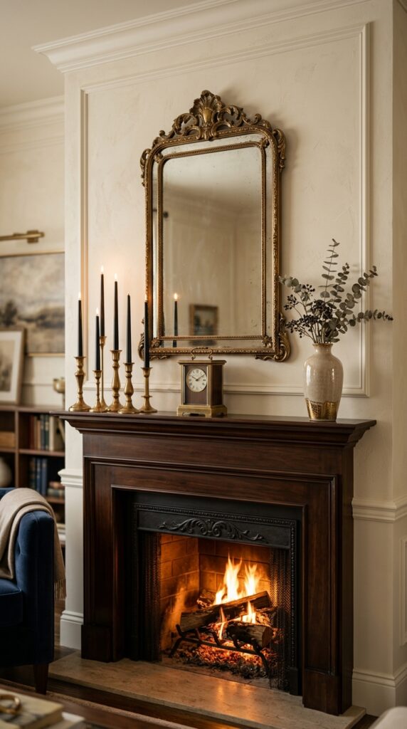 Black Taper Candles With Brass Accents