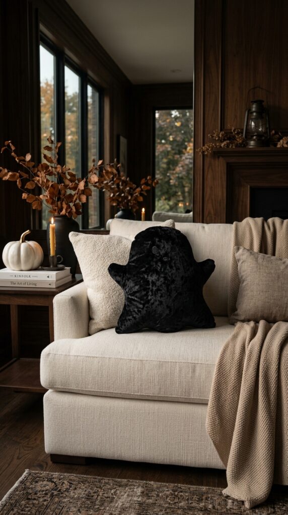 Black Velvet Ghost Pillow