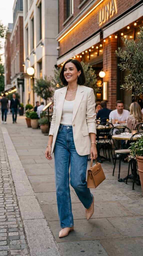 Blazer With Wide Leg Jeans