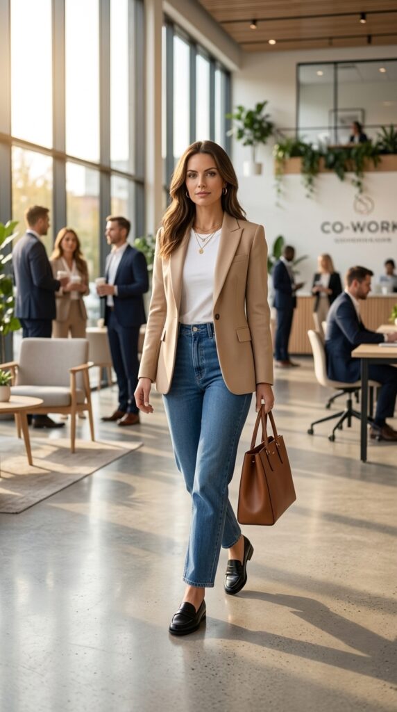 Blazer with Straight-Leg Jeans