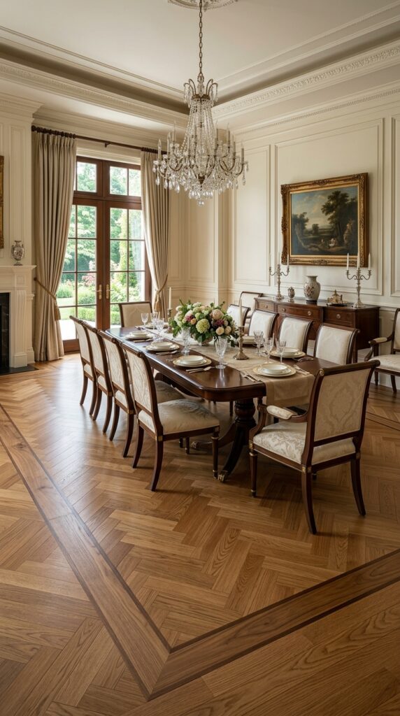 Border-Framed Herringbone Floor