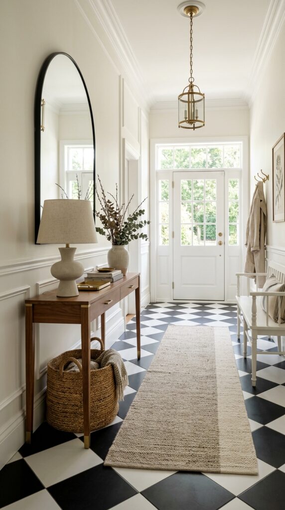 Checkerboard Entryway Flooring
