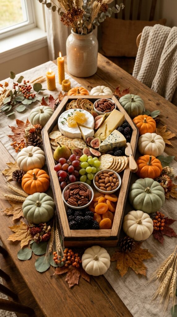 Coffin Board With Mini Pumpkins