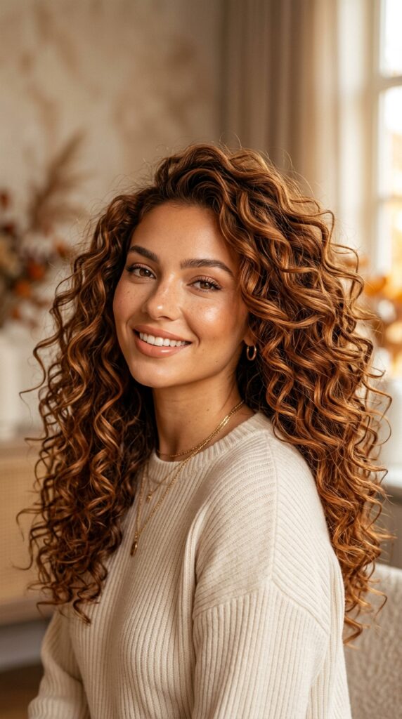 Cowboy Copper on Curly Hair