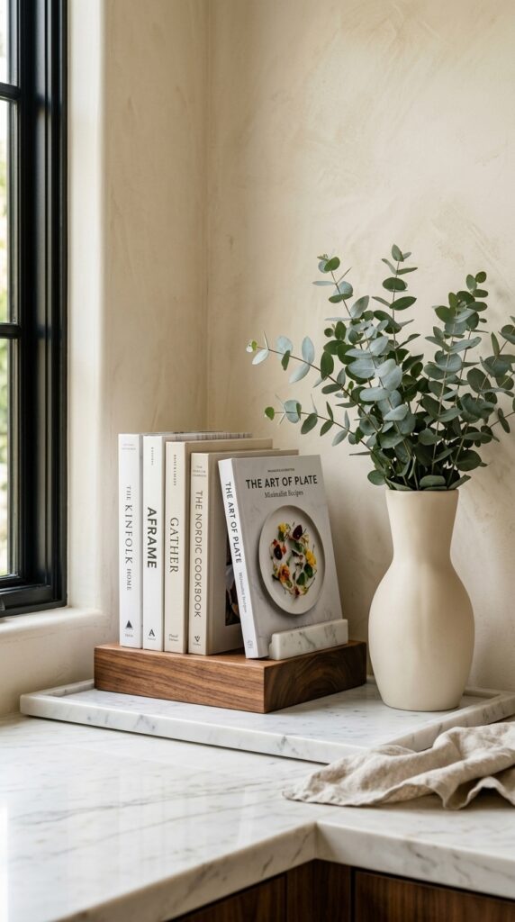 Create a Decorative Countertop Cookbook Station