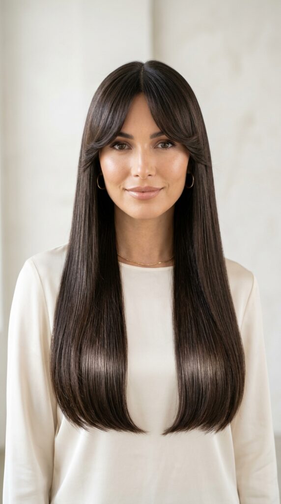 Curtain Bangs for Straight Long Hair