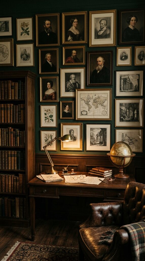 Dark Academia Portrait Wall