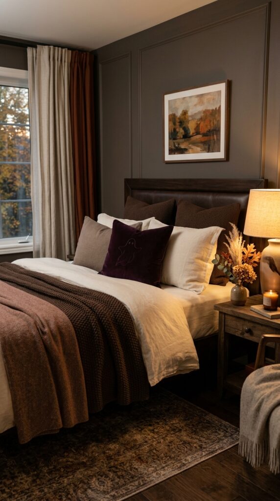 Dark Plum Velvet Ghost Pillow