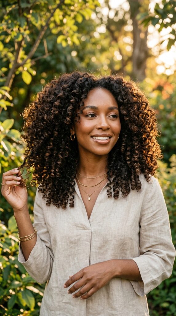 Dark Walnut Brown Curls