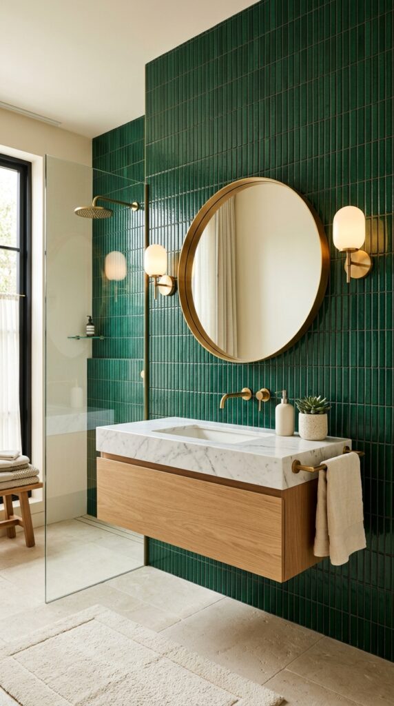 Deep Emerald Green Feature Wall