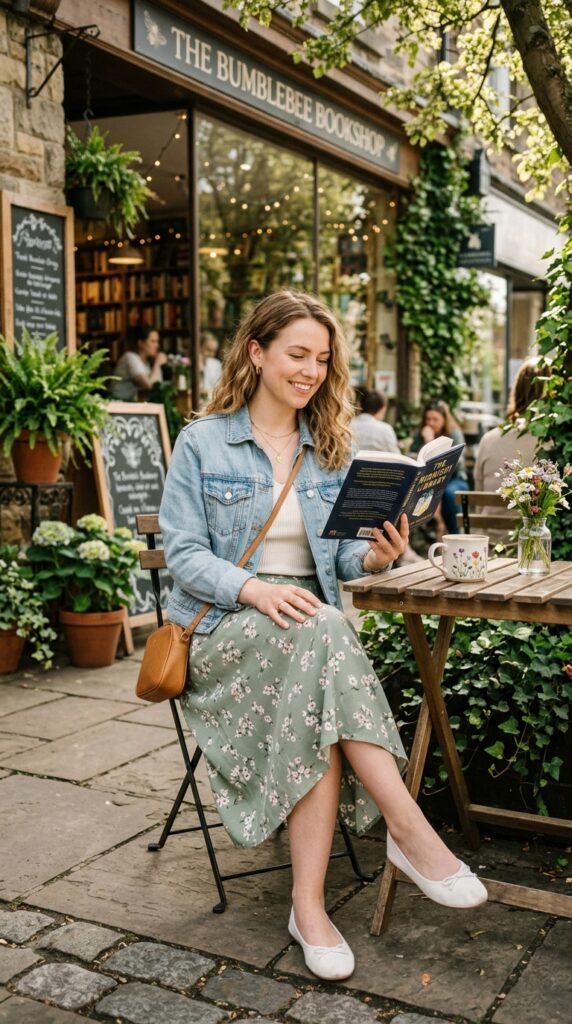 Denim Jacket With Midi Skirt