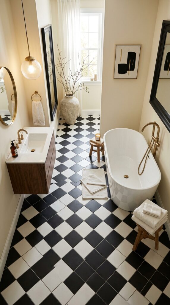 Diagonal Checkerboard Tile Pattern