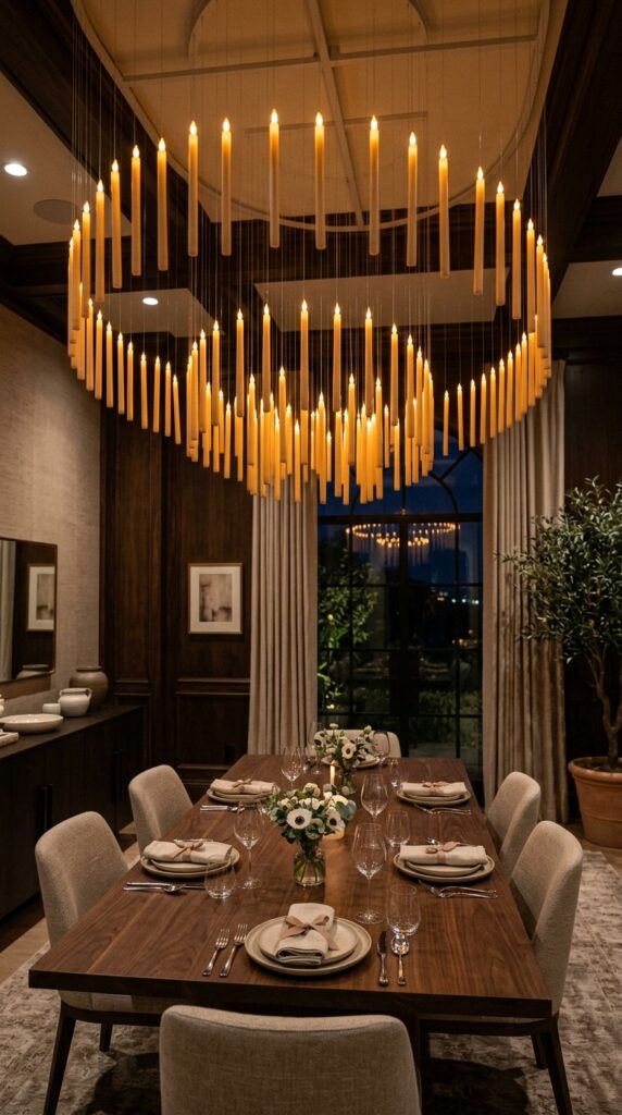 Dining Room Floating LED Candle Installation