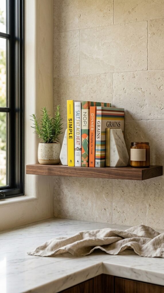 Display Cookbooks with Decorative Bookends