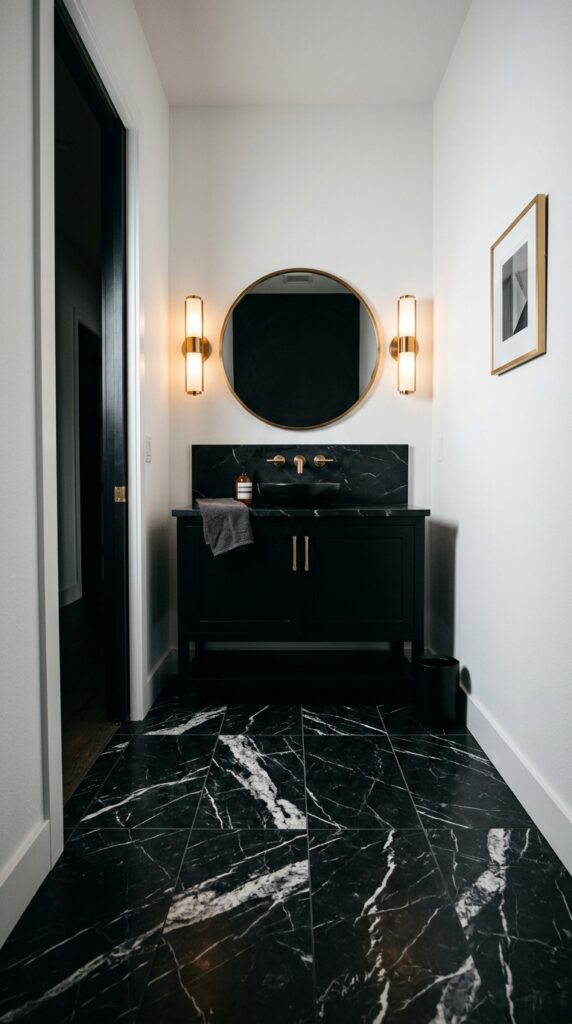 Dramatic Black Marble Floor