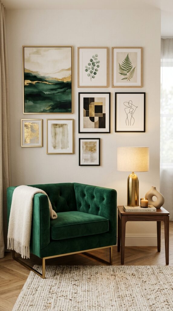 Elegant Chair With a Gallery Wall