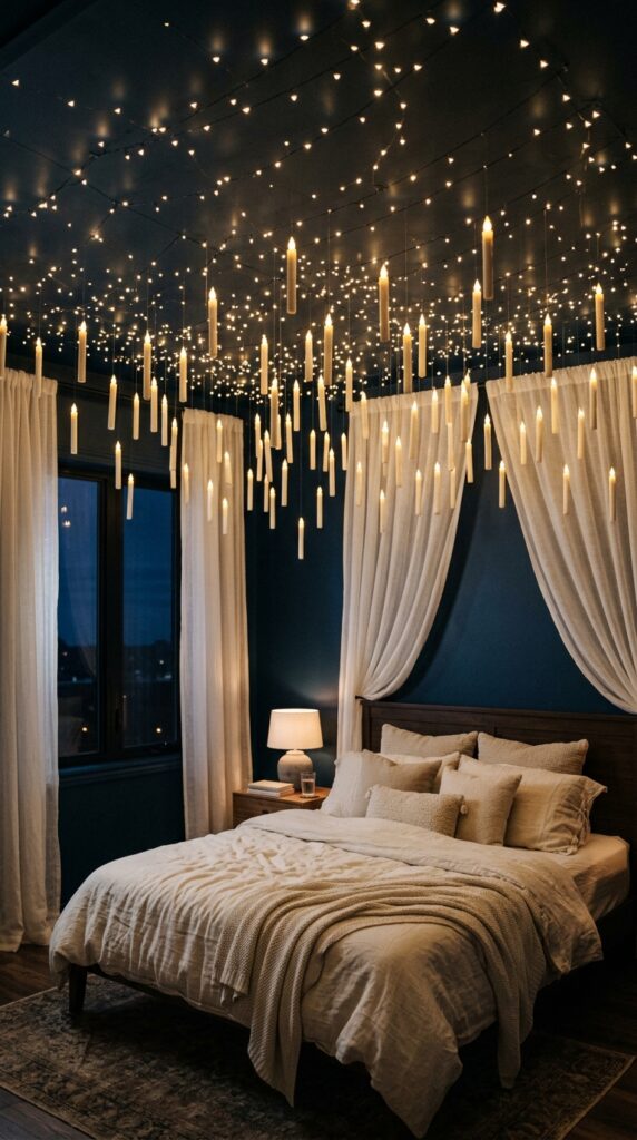 Fairy Light and Floating Candle Ceiling