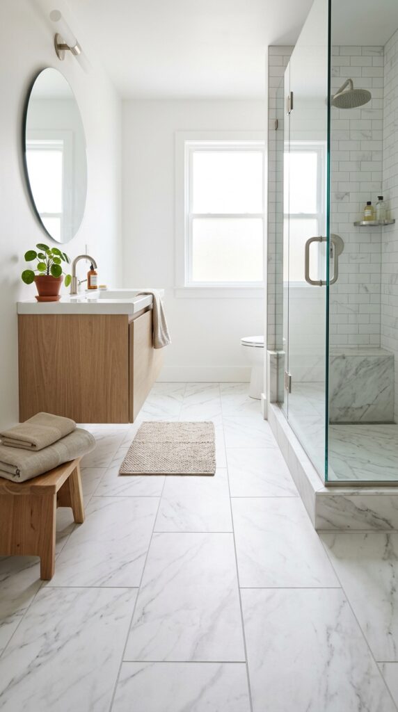 Faux Marble Bathroom Floor
